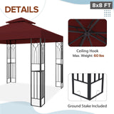 EAGLE PEAK Patio Gazebo 8x8 with Corner Shelves - Eagle Peak Canopy and Outdoor Products