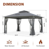 EAGLE PEAK Patio Soft Top Gazebo with Mosquito Netting 13x11 at Top, 12x10 Footprint - Eagle Peak Canopy and Outdoor Products