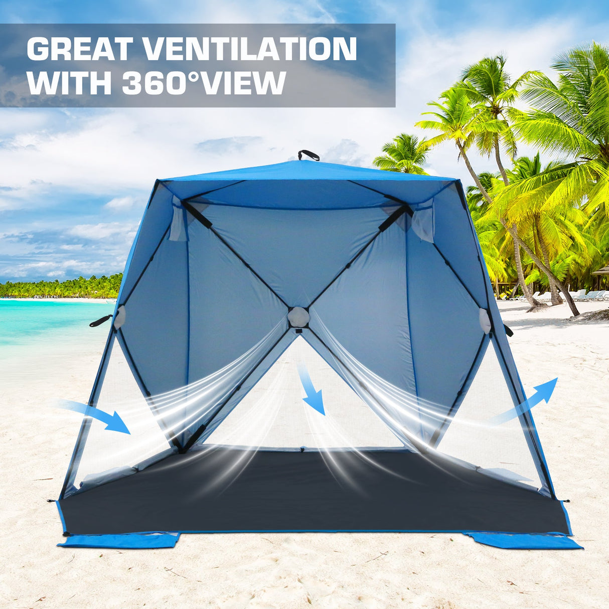 EAGLE PEAK Pop Up Beach Tent, Portable Sun Shelter - Eagle Peak Canopy and Outdoor Products