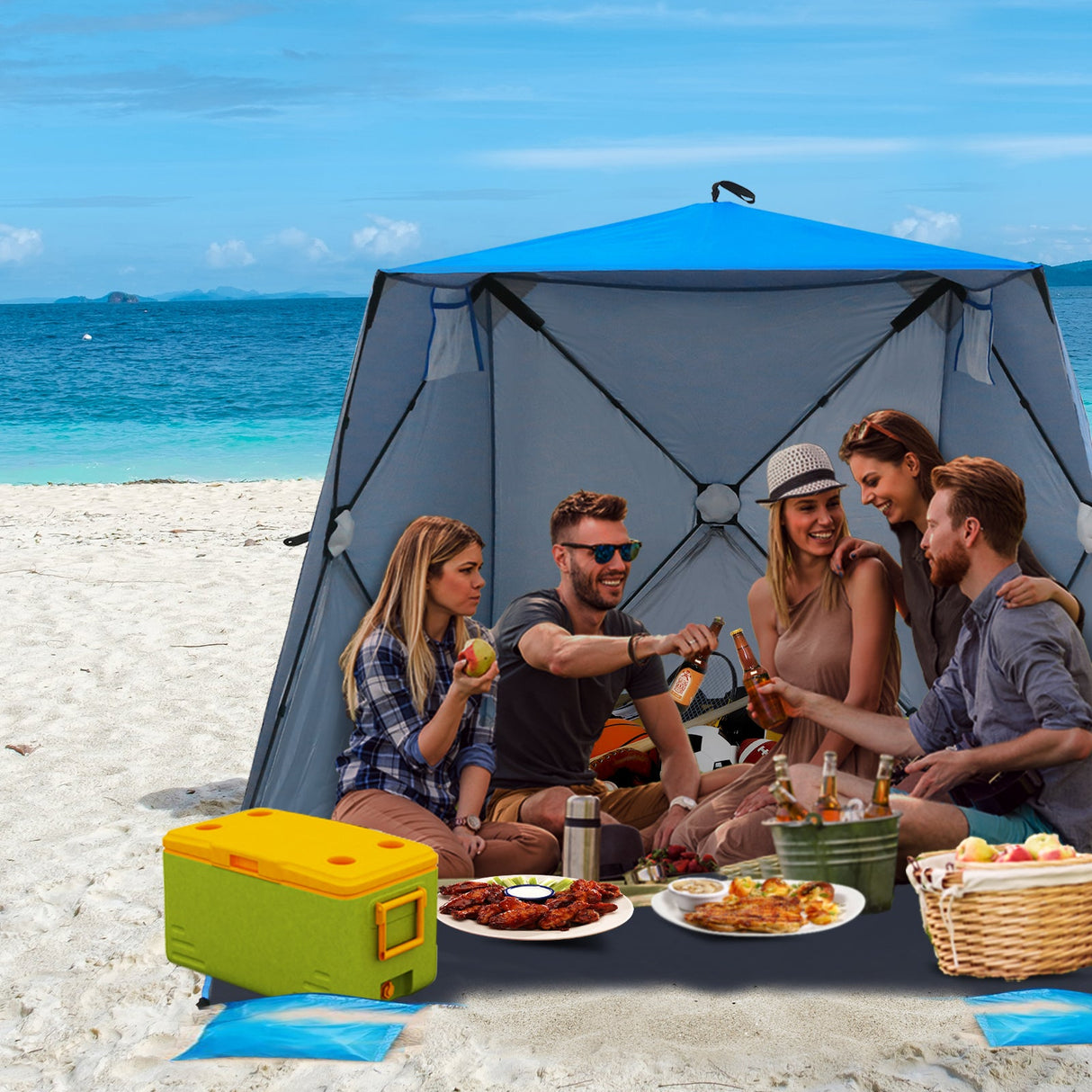 EAGLE PEAK Pop Up Beach Tent, Portable Sun Shelter - Eagle Peak Canopy and Outdoor Products