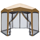 EAGLE PEAK Pop - Up Camping 6 Sided (6x6x6) Gazebo w/ Mosquito Netting Easy Center Canopy Shelter Instant Tent - Eagle Peak