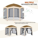 EAGLE PEAK Pop - Up Camping 6 Sided (6x6x6) Gazebo w/ Mosquito Netting Easy Center Push Canopy Shelter Instant Setup Outdoor Screen Ten - Eagle Peak Canopy and Outdoor Products