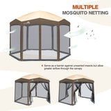 EAGLE PEAK Pop - Up Camping 6 Sided (6x6x6) Gazebo w/ Mosquito Netting Easy Center Push Canopy Shelter Instant Setup Outdoor Screen Ten - Eagle Peak Canopy and Outdoor Products