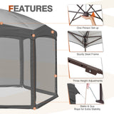 EAGLE PEAK Pop - Up Camping 6 Sided (6x6x6) Gazebo w/ Mosquito Netting Easy Center Push Canopy Shelter Instant Setup Outdoor Screen Ten - Eagle Peak Canopy and Outdoor Products