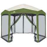 EAGLE PEAK Pop - Up Camping 6 Sided (6x6x6) Gazebo w/ Mosquito Netting Easy Center Push Canopy Shelter Instant Setup Outdoor Screen Ten - Eagle Peak Canopy and Outdoor Products