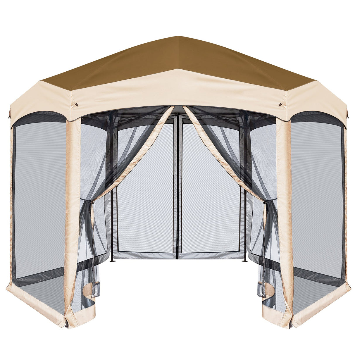 EAGLE PEAK Pop - Up Camping 6 Sided (6x6x6) Gazebo w/ Mosquito Netting Easy Center Push Canopy Shelter Instant Setup Outdoor Screen Ten - Eagle Peak Canopy and Outdoor Products