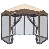 EAGLE PEAK Pop - Up Camping 6 Sided (6x6x6) Gazebo w/ Mosquito Netting Easy Center Push Canopy Shelter Instant Setup Outdoor Screen Ten - Eagle Peak Canopy and Outdoor Products