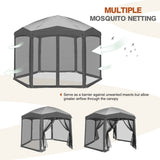 EAGLE PEAK Pop - Up Camping 6 Sided (6x6x6) Gazebo w/ Mosquito Netting Easy Center Push Canopy Shelter Instant Setup Outdoor Screen Ten - Eagle Peak Canopy and Outdoor Products