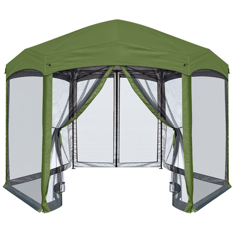 EAGLE PEAK Pop - Up Camping 6 Sided (6x6x6) Gazebo w/ Mosquito Netting Easy Center Push Canopy Shelter Instant Setup Outdoor Screen Ten - Eagle Peak Canopy and Outdoor Products