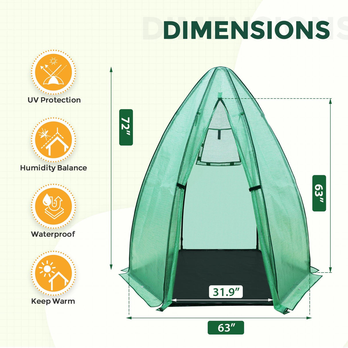 EAGLE PEAK Portable Mini Dome Greenhouse with Zippered Door and Mesh Window - Eagle Peak Canopy and Outdoor Products