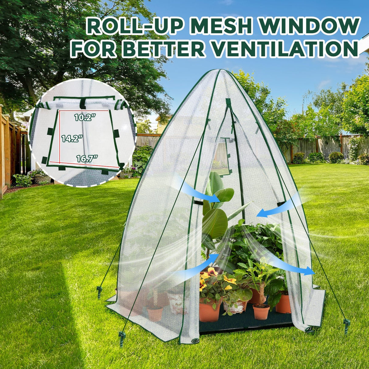 EAGLE PEAK Portable Mini Dome Greenhouse，63”x63”x72”, Bubble Film Cover - Eagle Peak Canopy and Outdoor Products