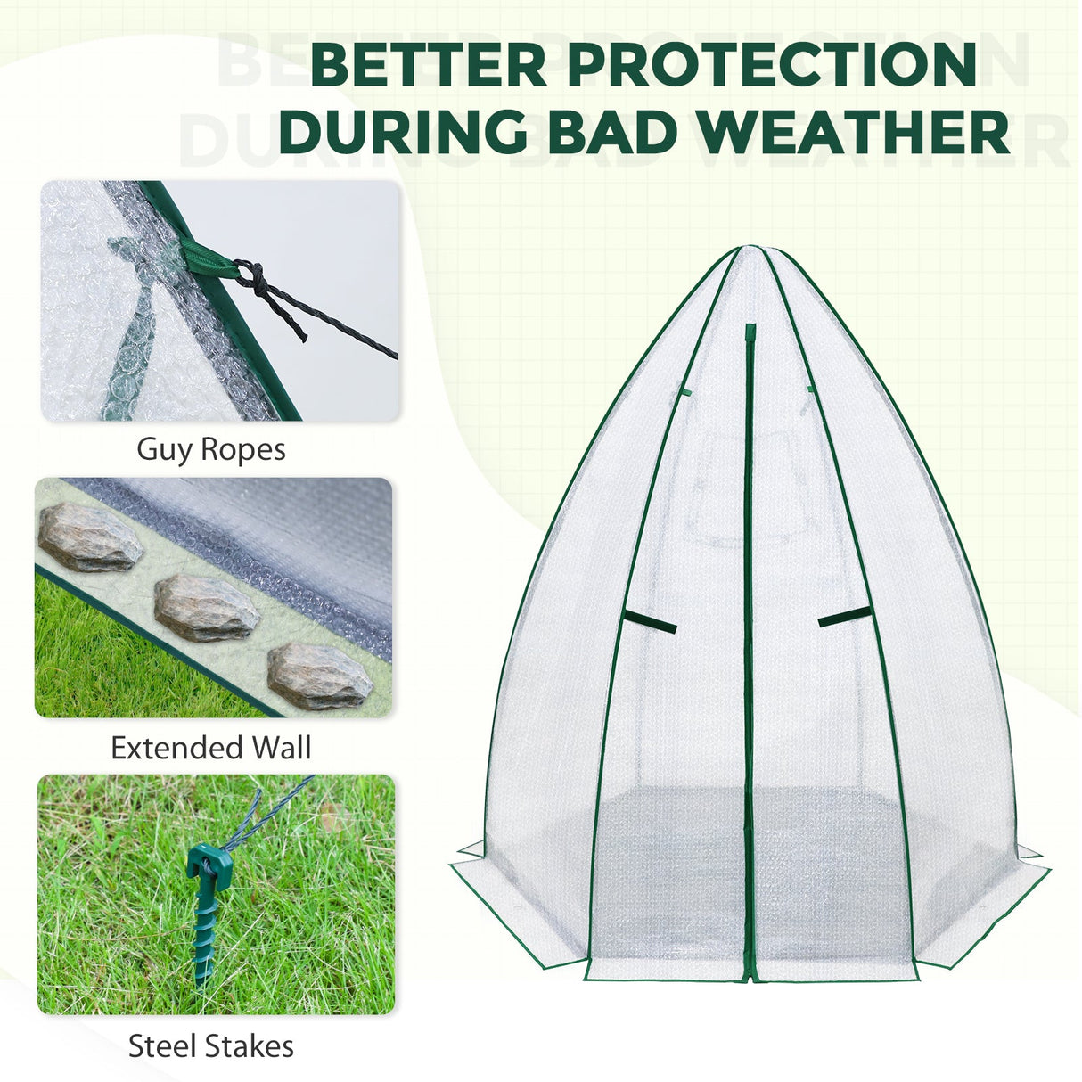 EAGLE PEAK Portable Mini Dome Greenhouse，63”x63”x72”, Bubble Film Cover - Eagle Peak Canopy and Outdoor Products