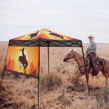 Eagle Peak SHADE GRAPHiX Day 8x8 Tripper Pop Up Canopy Tent with Digital Printed Cowboy - Eagle Peak Canopy and Outdoor Products