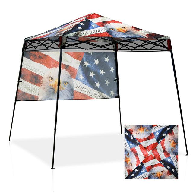 Eagle Peak SHADE GRAPHiX Day Tripper 8x8 Pop Up Canopy Tent with Digital Printed American Icon Top - Eagle Peak Canopy and Outdoor Products