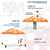 Eagle Peak SHADE GRAPHiX Easy Setup 10x10 Pop Up Canopy Tent (Orange Mushroom Top) - Eagle Peak Canopy and Outdoor Products