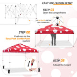 Eagle Peak SHADE GRAPHiX Easy Setup 10x10 Pop Up Canopy Tent (Red Mushroom Top) - Eagle Peak Custom Canopy Tent