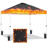 Eagle Peak SHADE GRAPHiX Easy Setup 10x10 Pop Up Canopy Tent with Digital Printed Flame Top - Eagle Peak Canopy and Outdoor Products