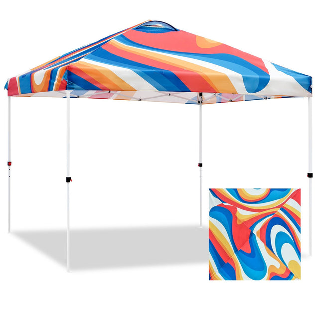 Eagle Peak SHADE GRAPHiX Easy Setup 10x10 Pop Up Canopy Tent with Digital Printed Swirl Top - Eagle Peak Canopy and Outdoor Products