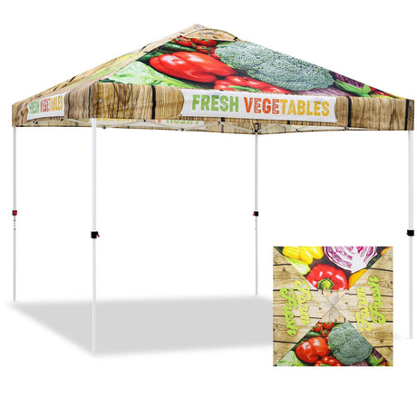 Eagle Peak SHADE GRAPHiX Easy Setup 10x10 Pop Up Canopy Tent with Digital Printed Vegetable - Eagle Peak Canopy and Outdoor Products