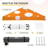 Eagle Peak SHADE GRAPHiX Slant Leg 10x10 Easy Setup Pop Up Canopy Tent (Orange Mushroom Top) - Eagle Peak Canopy and Outdoor Products