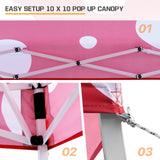 Eagle Peak SHADE GRAPHiX Slant Leg 10x10 Easy Setup Pop Up Canopy Tent (Red Mushroom Top) - Eagle Peak Canopy and Outdoor Products