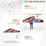 Eagle Peak SHADE GRAPHiX Slant Leg 10x10 Easy Setup Pop Up Canopy Tent with Digital Printed American Icon Top - Eagle Peak Canopy and Outdoor Products