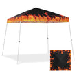 Eagle Peak SHADE GRAPHiX Slant Leg 10x10 Easy Setup Pop Up Canopy Tent with Digital Printed Flame Top - Eagle Peak Canopy and Outdoor Products