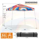 Eagle Peak SHADE GRAPHiX Slant Leg 10x10 Easy Setup Pop Up Canopy Tent with Digital Printed Swirl Top - Eagle Peak Canopy and Outdoor Products