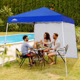 EAGLE PEAK Sunwall / Sidewall for 10x10 Slant Leg Canopy Only, 1 Sidewall, White/Blue - Eagle Peak Canopy and Outdoor Products