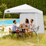 EAGLE PEAK Sunwall / Sidewall for 10x10 Slant Leg Canopy Only, 1 Sidewall, White/Blue - Eagle Peak Canopy and Outdoor Products