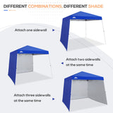 EAGLE PEAK Sunwall / Sidewall for 10x10 Slant Leg Canopy Only, 1 Sidewall, White/Blue - Eagle Peak Canopy and Outdoor Products