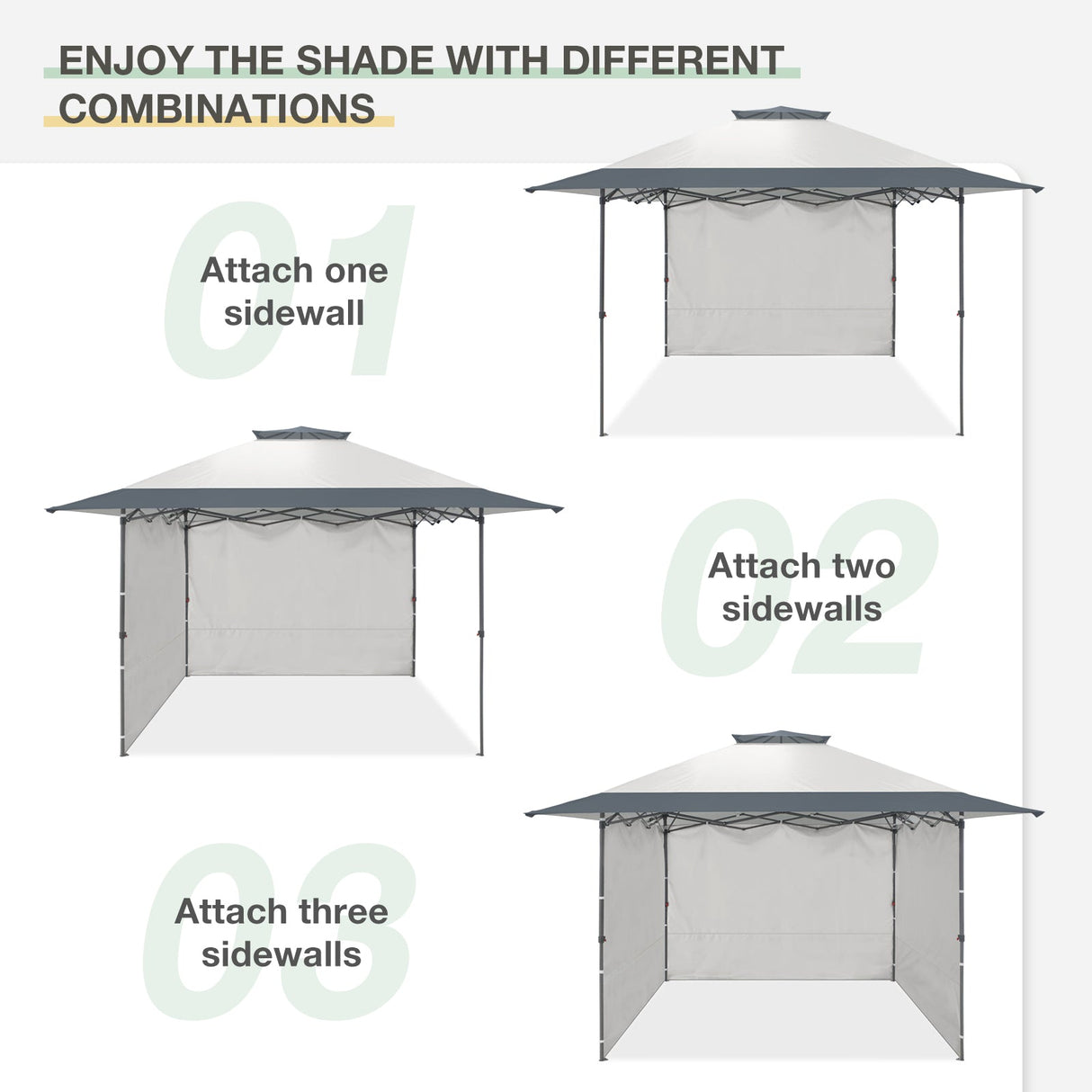 EAGLE PEAK Sunwall / Sidewall for 13x13 ft Straight Leg Canopy only, Privacy Panel for Gazebo Tent, 1 Pack Sidewall Only - Eagle Peak Canopy and Outdoor Products