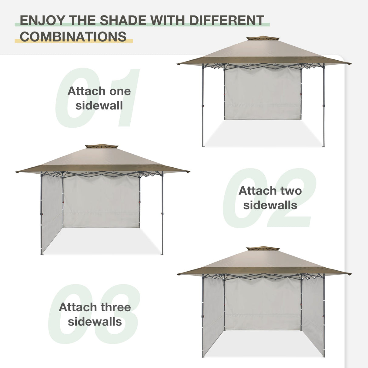 EAGLE PEAK Sunwall / Sidewall for 13x13 ft Straight Leg Canopy only, Privacy Panel for Gazebo Tent, 1 Pack Sidewall Only - Eagle Peak Canopy and Outdoor Products