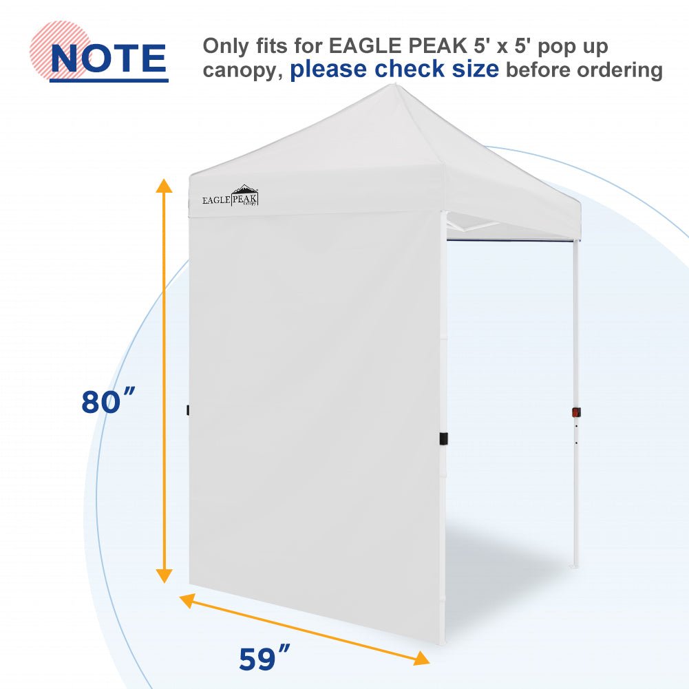 EAGLE PEAK Sunwall / Sidewall for 5x5 ft Straight Leg Canopy only, 1 Sidewall, White / Blue - Eagle Peak Canopy and Outdoor Products