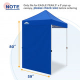 EAGLE PEAK Sunwall / Sidewall for 5x5 ft Straight Leg Canopy only, 1 Sidewall, White / Blue - Eagle Peak Canopy and Outdoor Products