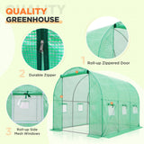 EAGLE PEAK Tunnel Greenhouse Garden Green House with Zippered Door and 6 Roll - up Side Windows, 10'x7'x7 - Eagle Peak Canopy and Outdoor Products