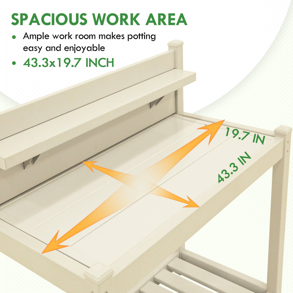 EAGLE PEAK Vinyl Waterproof Garden Potting Bench 40x 21.6x43.9 - Eagle Peak Canopy and Outdoor Products