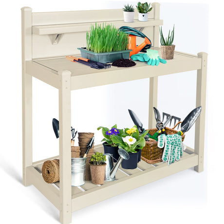 EAGLE PEAK Vinyl Waterproof Garden Potting Bench 40x 21.6x43.9 - Eagle Peak Canopy and Outdoor Products