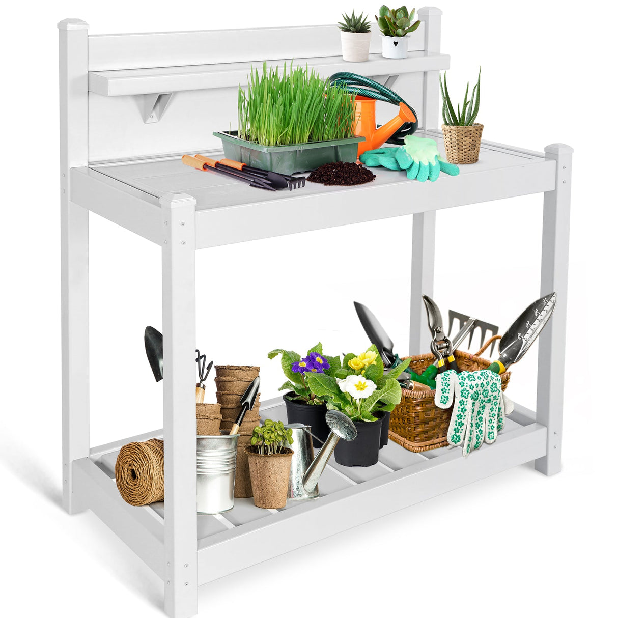 EAGLE PEAK Vinyl Waterproof Garden Potting Bench 40x 21.6x43.9 - Eagle Peak Canopy and Outdoor Products