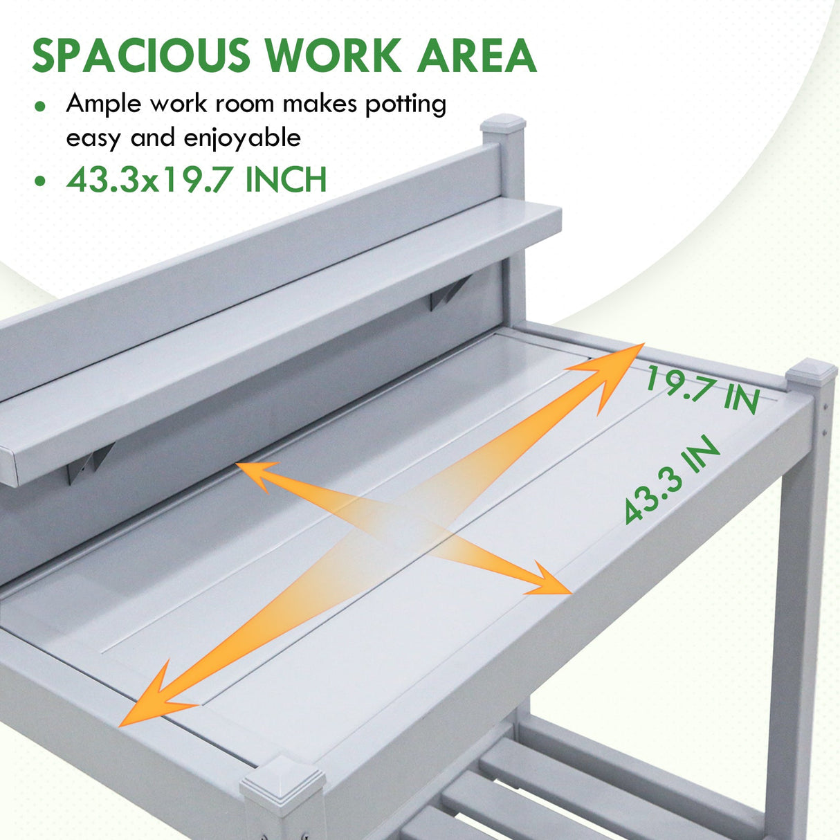 EAGLE PEAK Vinyl Waterproof Garden Potting Bench 40x 21.6x43.9 - Eagle Peak Canopy and Outdoor Products