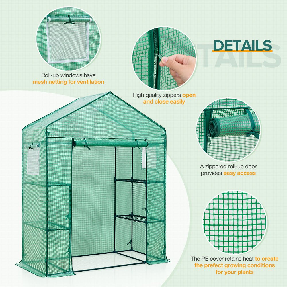 EAGLE PEAK Walk in 3 - Tier Greenhouse,61"x28"x79" - Eagle Peak Canopy and Outdoor Products