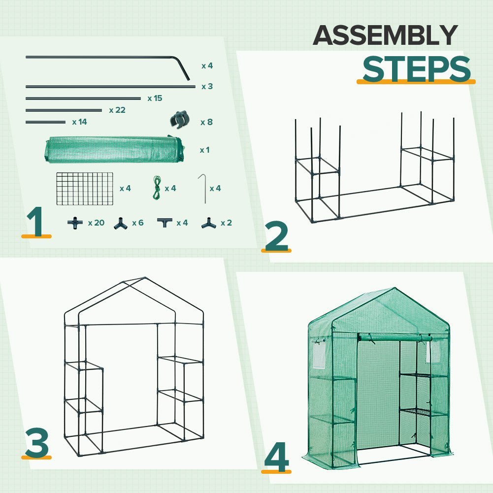 EAGLE PEAK Walk in 3 - Tier Greenhouse,61"x28"x79" - Eagle Peak Canopy and Outdoor Products