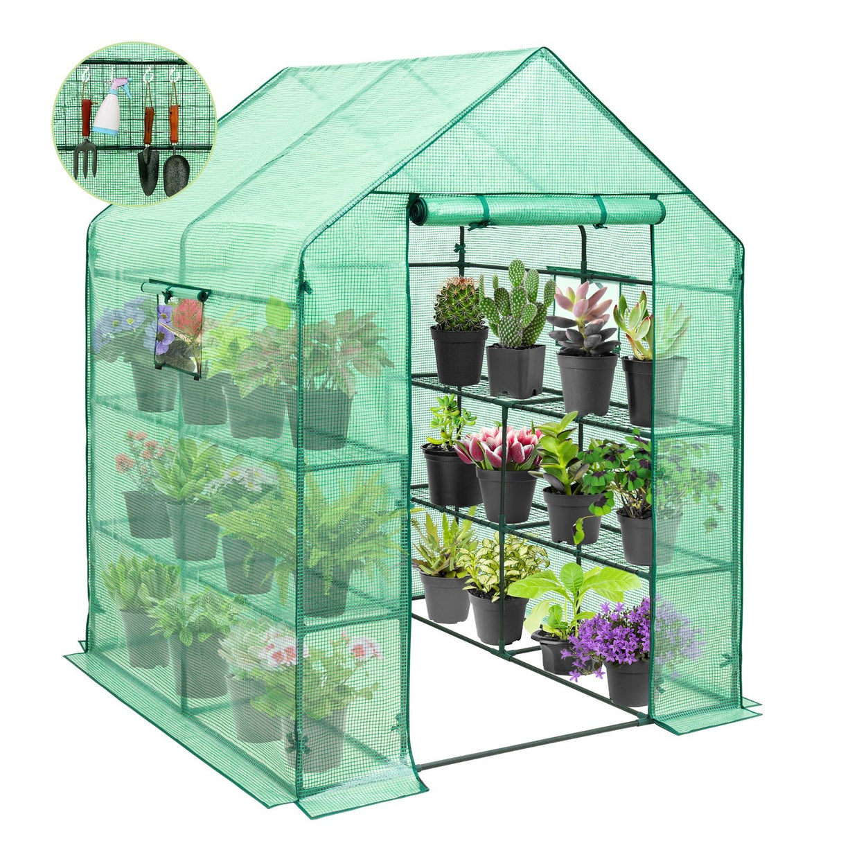 EAGLE PEAK Walk - in Greenhouse 56'' x 56'' x 76'' - Eagle Peak Canopy and Outdoor Products