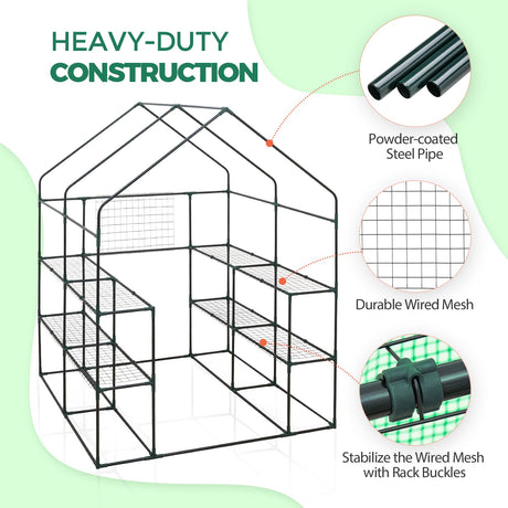 EAGLE PEAK Walk - in Greenhouse 56'' x 56'' x 76'' - Eagle Peak Canopy and Outdoor Products