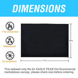 EAGLE PEAK Wall Panel/Sunwall for 10x10 Heavy - Duty Commercial Canopy Tent, Replacement Sidewall for Marketplace Sun Shelter, 1 Sidewall Only - Eagle Peak Canopy and Outdoor Products