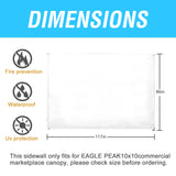 EAGLE PEAK Wall Panel/Sunwall for 10x10 Heavy - Duty Commercial Canopy Tent, Replacement Sidewall for Marketplace Sun Shelter, 1 Sidewall Only - Eagle Peak Canopy and Outdoor Products