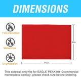 EAGLE PEAK Wall Panel/Sunwall for 10x10 Heavy - Duty Commercial Canopy Tent, Replacement Sidewall for Marketplace Sun Shelter, 1 Sidewall Only - Eagle Peak Canopy and Outdoor Products