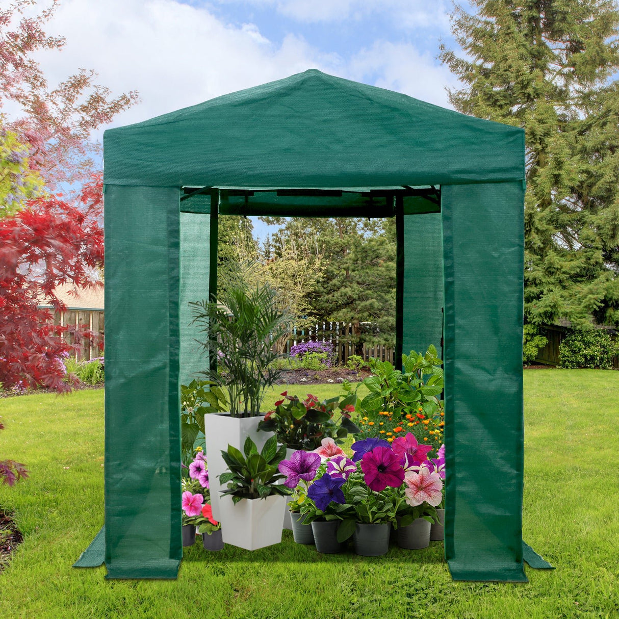 Easy Setup 8x6 Instant Pop Up Greenhouse - Eagle Peak Custom Canopy Tent