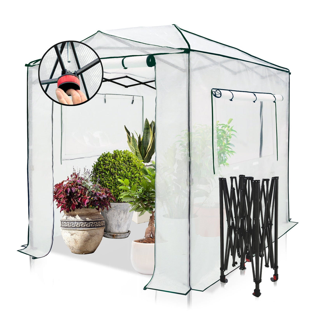 Easy Setup 8x6 Instant Pop Up Greenhouse - Eagle Peak Custom Canopy Tent