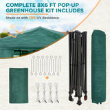 Easy Setup 8x6 Instant Pop Up Greenhouse - Eagle Peak Custom Canopy Tent
